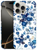 GlamCase for iPhone 16 Pro iPhone 16 Pro Case Blue Floral Pattern Design Printed Slim Sleek Cute Plastic Hard Protective