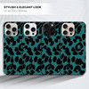 GlamCase for iPhone 16 Pro iPhone 16 Pro Case Teal Leopard Pattern Design Printed Slim Sleek Cute Plastic Hard Protectiv