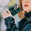GlamCase for iPhone 16 Pro iPhone 16 Pro Case Teal Leopard Pattern Design Printed Slim Sleek Cute Plastic Hard Protectiv