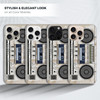 GlamCase for iPhone 16 Pro iPhone 16 Pro Case Vintage Radio Cassette Recorder Printed Slim Sleek Cute Plastic Hard Prote