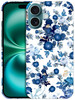 GlamCase for iPhone 16 iiPhone 16 Case Blue Floral Pattern Design Printed Slim Sleek Cute Plastic Hard Snap on Protectiv