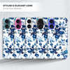 GlamCase for iPhone 16 iiPhone 16 Case Blue Floral Pattern Design Printed Slim Sleek Cute Plastic Hard Snap on Protectiv