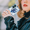 GlamCase for iPhone 16 iiPhone 16 Case Blue Floral Pattern Design Printed Slim Sleek Cute Plastic Hard Snap on Protectiv