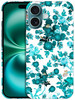 GlamCase for iPhone 16 iPhone 16 Case Floral Teal Design Printed Slim Sleek Cute Plastic Hard Snap on Protective Designe