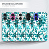 GlamCase for iPhone 16 iPhone 16 Case Floral Teal Design Printed Slim Sleek Cute Plastic Hard Snap on Protective Designe