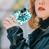 GlamCase for iPhone 16 iPhone 16 Case Floral Teal Design Printed Slim Sleek Cute Plastic Hard Snap on Protective Designe