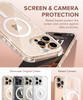 BERFY Case for iPhone 16 Pro Max Hard Phone Case Clear Glitter Shiny Clear Compatible with Magsafe with 2X Screen Protec