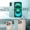 JETech Case for iPhone 16 61Inch Shockproof Phone Bumper Cover Solid Color Matte TPU Frame AntiScratch Clear Back Teal