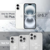 JETech Case for iPhone 16 Plus 67Inch Shockproof Phone Bumper Cover Solid Color Matte TPU Frame AntiScratch Clear Back W