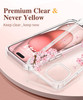GVIEWIN for iPhone 15 Case Floral with Screen ProtectorCamera Lens ProtectorNon Yellowing Soft Shockproof Clear Phone Pr
