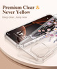 GVIEWIN for iPhone 16 Pro Max Case Floral with Screen ProtectorCamera Lens ProtectorNon Yellowing Slim Shockproof Clear
