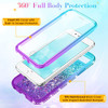 Ruky for iPhone 6 Plus 6s Plus 7 Plus 8 Plus Case Glitter Clear Women Full Body Rugged Liquid Cover with Builtin Screen