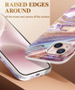 GVIEWIN Marble for iPhone 16 Case with Screen Protector Camera Lens Protector 10FT Military Grade Drop Protection Slim T