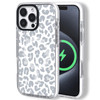 Burmcey Magnetic for iPhone 16 Pro Max Case Compatible with Magsafe Cute White Leopard Cheetah Pattern for Girls Women S