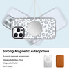 Burmcey Magnetic for iPhone 16 Pro Max Case Compatible with Magsafe Cute White Leopard Cheetah Pattern for Girls Women S