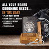Viking Revolution Beard Comb & Beard Brush Set for Men -- Natural Boar Bristle Brush and Dual Action Pear Wood Comb w/Velvet Travel Pouch - Great for