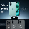 JETech Case for iPhone 16 61Inch NonYellowing Shockproof Phone Bumper Cover AntiScratch Clear Back Teal