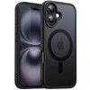 JETech Magnetic Case for iPhone 16 61Inch Compatible with MagSafe Translucent Matte Back Slim Shockproof Phone Cover Bla