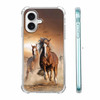Tobelint Case for iPhone 16 Plus with Horse DesignBrown Running Animals Pattern for Men WomenClear Slim Soft TPU Bumper