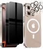 Privacy Case for iPhone 16 Pro MaxClear Magnetic Phone Case with 2X Screen Protector Camera Cover 20FT Military Protecti