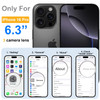 ROYBENS for iPhone 16 Pro Case Matte Clear Compatible with Magsafe Screen Protector Wrist Strap Full Camera Lens Protect
