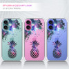 GlamCase for iPhone 16 Plus iPhone 16 Plus Clear Case Galaxy Pineapple Design Printed Durable Clear Shockproof Protectiv