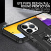Ueokeird Case for iPhone 16 Pro Max Case with Tempered Glass Screen Protector Heavy Duty Protection with Metal Ring Magn