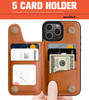 LOHASIC Wallet Case for iPhone 16 Pro Max 5 Card Holder Safe RFID Blocking Vintage PU Leather ProMax Phone Cover Kicksta