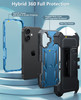 FNTCASE for iPhone 16 Phone Case Military Grade Rugged Cell Phone Cover with Kickstand Holster Shockproof TPU Protection