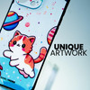 SIMPLYMDRN Slim for iPhone 16 Pro Max Cute Girly Cover Stylish Case for Women Cat Design Cute Case for Girls Cosmic Kitt