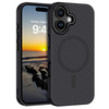 GUAGUA for iPhone 16 Case with Carbon Fiber Texture Design Compatible with Magsafe Matte Back AntiScratch Slim Shockproo