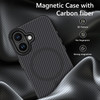 GUAGUA for iPhone 16 Case with Carbon Fiber Texture Design Compatible with Magsafe Matte Back AntiScratch Slim Shockproo