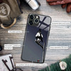 Aesthetic Black Anime Glass Case for iPhone 16 Pro Max Unique Manga Art Design Sleek Glossy Tempered Glass Cover