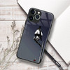 Aesthetic Black Anime Glass Case for iPhone 16 Pro Max Unique Manga Art Design Sleek Glossy Tempered Glass Cover