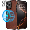 LOHASIC for iPhone 16 Pro Max Case Leather with Camera Lens Cover Compatible with MagSafe Slim Designer Soft Phone Case