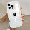 QLTYPRI Magnetic for iPhone 16 Pro Case Compatible with Magsafe Cute Curly Wave Frame Clear Case for Girls Women Transpa