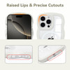 QLTYPRI Magnetic for iPhone 16 Pro Case Compatible with Magsafe Cute Curly Wave Frame Clear Case for Girls Women Transpa