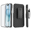Ailiber Case Compatible with iPhone 16 Pro Max Phone Case with Screen Protector Belt Clip Case Kickstand Holder Holster