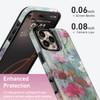 Goodon for iPhone 16 Pro Case Wallet Flip Folio Leather Cover with Trendy Floral Design 3 Card Slots Kickstand Function