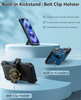 FNTCASE for iPhone 16 Phone Case Rugged Protective Belt Clip Holster Heavy Duty with Built in Kickstand Builtin Screen P