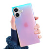 Omorro for iPhone 16 Rectangle Case for Women Bling Sparkly Laser Color Changing Designer Glitter Slim Thin Soft Flexibl