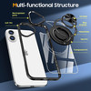 Yarxiawin Phone Case for iPhone 16 with Ring Holder Magnetic Rotatable Kickstand for iPhone 16 Case Clear Shockproof Hea
