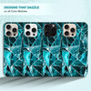 SuzaCase Back Case for iPhone 16 Pro Max iPhone 16 Pro Max Case Stylish Marble Teal Geometric Pattern Design Printed Sle