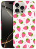 SuzaCase Back Case for iPhone 16 Pro Max iPhone 16 Pro Max Case Stylish Strawberry Pink Pattern Design Printed Cute Slee