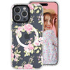 YeLoveHaw for iPhone 16 Pro Max Magnetic Clear Phone Case for Women Girls Glitter Cute Floral Flower Pattern Compatible