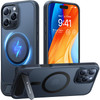 TORRAS for iPhone 16 Pro Max Case Translucent Black Strong Magnetic Seamless Stand Fit for MagSafe MilitaryGrade Drop Pr
