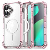 AICase Bounce Case Compatible with iPhone 16 Plus Compatible with Magsafe Clear with Pink Bumper Magnetic NonYellowing 2