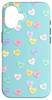 iPhone 16 Teal Blue Girls Sweet Candy Heart Be Mine Valentines Day Case