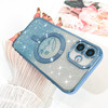 Fiyart Designed for iPhone 16 Plus CaseCompatible with MagSafe Love Hearts Plating Camera Protection TPU Magnetic Glitte