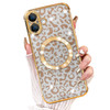 Fiyart Designed for iPhone 16 Plus CaseCompatible with MagSafe Cheetah Print Plating Camera Protection Magnetic Clear Gl